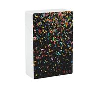 Colorful Confetti Burst on Black Cigarette Case Plastic Cigarette Pocket Holder Flip