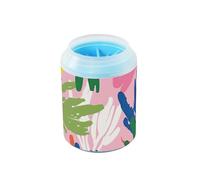 Colorful Coral Pastel Portable Paw Cleaning Cup with Silicone Brush Soft Essential For All Pets Owners for Small Medium Dogs & Cat Breeds