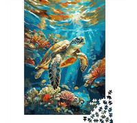 Colorful Coral Reef Marine Life 1000 Pc Thickened Paper Puzzle Grown-Ups Relaxation Hobby Easy Store Engaging Teaser 38x26cm/1000pcs