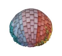 Colorful Corrugated Wall Printed Double-Layer Waterproof Shower Cap - Reusable Spa & Face Mask Bathing Hat for Travel, Home Care & Beauty Routine