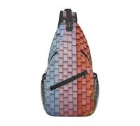 Colorful Corrugated Wall Printed Sling Bag Crossbody Backpack for Men Women, Versatile Casual Shoulder Chest Bag for Running Hiking Cycling Travel Work
