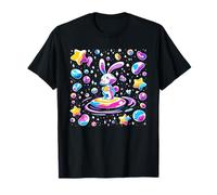 Colorful Cosmic Bunny Journey Through Space T-Shirt