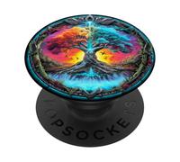 Colorful Cosmic Life Tree Fantasy Design PopSockets Adhesive PopGrip