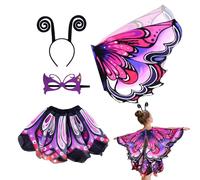 Colorful Costume Wings, Adjustable Fairy Dress Accessory, Flexible Wing Feature with , Lightweight Wing Set for Character Play, Wings with Shiny Detailing Fairy Dress for Festival and Birthday