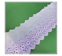 Colorful Cotton Embroidered Lace Edge Width 11cm Ruffle Lace Decoration Rustic Wedding Accessories 15 Yards (Light Purple)