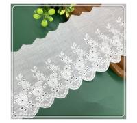 Colorful Cotton Embroidery Lace Edge Width 11cm Ruffle Lace Decoration Rustic Wedding Accessories 15 Yards (Rice White)
