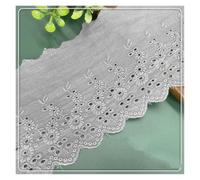 Colorful Cotton Embroidery Lace Edge Width 11cm Ruffle Lace Decoration Rustic Wedding Accessories 15 Yards (Grey)