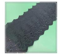Colorful Cotton Embroidery Lace Edge Width 11cm Ruffle Lace Decoration Rustic Wedding Accessory 15 Yards (Black)