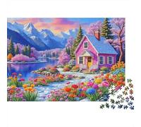 Colorful Countryside core scenic 1000 piece puzzle thick paper adult brain training home decor educational countryside jigsaw 38x26cm/1000pcs