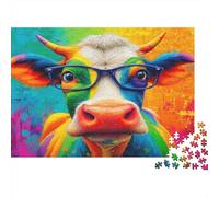 Colorful Cow Art Colourful Bird with Bright Wings 1000 Pcs Jigsaw Puzzles Adults Beautiful Decoration Puzzle Birthday Gift 38x26cm/1000pcs