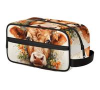 Colorful Cow Print Travel Toiletry Bag for Men ，Animal Cow Pattern Hanging Dopp Kit - Waterproof Shaving Bag Bathroom Bags Wash Bag for Toiletries Accessories, Color3, 10.5"L x 4.4"W x 5.3"H