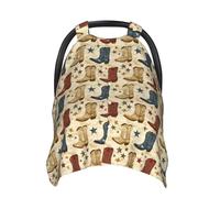Colorful Cowboy Boots Print Baby Car Seat Covers, Breathable Nursing Cover Breastfeeding Cover, Stroller Covers, Multi-use Infant Carseat Canopy, Baby Boys Girls Newborn Essentials
