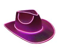 Colorful Cowboy Hat - Glow In The Dark Cowboy Hat | Cowgirl Disco Cap | 14.57x12.99x5.12 Inches | LED HACK GLOWN IN The Dark Party Cowboy Hats Battery Operated Cowboy Hat D