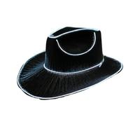 Colorful Cowboy Hat - Glow In The Dark Cowboy Hat | Cowgirl Disco Cap | 14.57x12.99x5.12 Inches | LED HACK GLOWN IN The Dark Party Cowboy Hats Battery Operated Cowboy Hat D