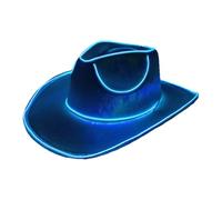 Colorful Cowboy Hat - Glow In The Dark Cowboy Hat | Cowgirl Disco Cap | 14.57x12.99x5.12 Inches | LED HACK GLOWN IN The Dark Party Cowboy Hats Battery Operated Cowboy Hat D