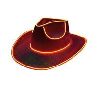 Colorful Cowboy Hat - Glow In The Dark Cowboy Hat | Cowgirl Disco Cap | 14.57x12.99x5.12 Inches | LED HACK GLOWN IN The Dark Party Cowboy Hats Battery Operated Cowboy Hat D