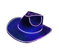 Colorful Cowboy Hat - Glow In The Dark Cowboy Hat | Cowgirl Disco Cap | 14.57x12.99x5.12 Inches | LED HACK GLOWN IN The Dark Party Cowboy Hats Battery Operated Cowboy Hat D