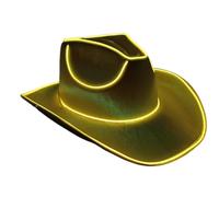 Colorful Cowboy Hat - Glow In The Dark Cowboy Hat | Cowgirl Disco Cap | 14.57x12.99x5.12 Inches | LED HACK GLOWN IN The Dark Party Cowboy Hats Battery Operated Cowboy Hat D