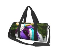 Colorful cow's head Canvas travel bag, large capacity, can be carried on the shoulder