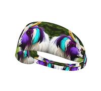 Colorful Cow's Head Elastic Sports Headband, Unisex, Soft and Breathable, Quick-Absorbent, Polyester Material