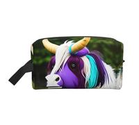 Colorful Cow's Head Portable Large-Capacity Double-Sided Printed Travel Toiletry Storage Bag, a Must-Have for Travel.