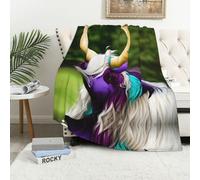 Colorful Cow's Head Thick Flannel Blanket 40 x 60 in - Soft, Warm, and Comfortable Polyester Fabric