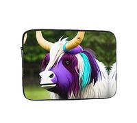 Colorful Cow's Head Unisex Shockproof Laptop Sleeve, Made of high-Density Oxford Fabric, Convenient Zipper Opening