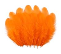 Colorful Craft Rooster Feathers 900pcs 3-5inch Colored Bulk Feathers Natural Feathers for Crafting Kindergarten DIY Crafts,Home Wedding Party Decoration,Dream Catcher Supplies (Orange)