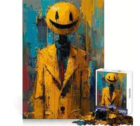 Colorful Crazy Smile Face Jigsaw Puzzles for Adults 1000 Piece Recreational Game Clean Connection Pattern Assemble Table Accent (38x52cm)