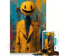 Colorful Crazy Smile Face Jigsaw Puzzles for Adults 1000 Piece Recreational Game Clean Connection Pattern Assemble Table Accent (38x52cm)