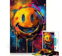Colorful Crazy Smile Face Jigsaw Puzzles for Adults 1000 Pieces Unwind Game Firm Edge Playful Challenge Wall Display (50x75cm)
