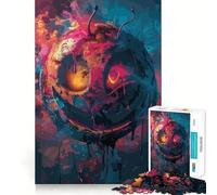 Colorful Crazy Smily Face for Adults 1000 Piece Puzzle Brain Exercise HD Print Home Activity Birthday Art Gift (38x26cm)