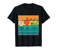 Colorful Creative Animals Nature Humor Lizards Peace Love Value Graphic T-Shirt