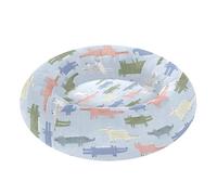 Colorful Crocodile Donut Dog Bed Round Cat Bed Orthopedic Washable Donut Pet Beds with Removable Cover Medium