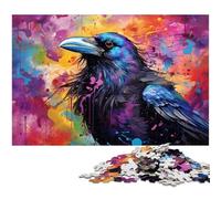 Colorful Crow JigsawPuzzle 1000 Pieces for Adults Jigsaw Puzzles Perfect for Teenagers & Collectors, Ideal Home Decor & Travel Gift 50x75CM/19.68x29.52inch