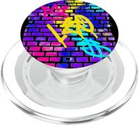 Colorful Crown Leo Graffiti Brick Wall Art Design PopSockets PopGrip for MagSafe