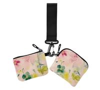 Colorful Crush Women's Card Cases Change Holder Minimalist Business Card Case Money Organizer with Zipper Pocket for Lady 2 Packs, Colorful Crush, One Size, Casual