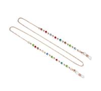 Colorful Crystal Beaded Glasses Chain Anti Slip Sunglasses Reading Glasses Lanyard Strap Mask Face Covering Eyewear Retainer(Multi)