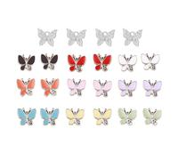 Colorful Crystal Butterfly Shoe Charms for Women - Vibrant Color Shoe Accessories, Fashion Gift for Girls 22Pcs