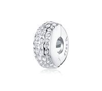 Colorful Crystal Cross Charm Genuine 925 Sterling Silver Clip Lock Spacer Stopper Charm Bead For pandora Bracelet (Silver)