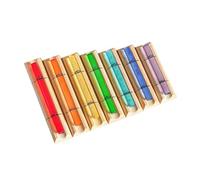 Colorful Crystal Energy Bar Chime Set- 432Hz Wood Hand Wind Chime Bell Percussion Instrument with Mallet For Meditation, Sound Healing, Yoga and Classrooms(8Pce Set)