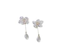 Colorful Crystal Flower Dangling Earrings