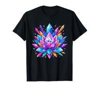 Colorful Crystal Lotus Mandala Chakra Meditation T-Shirt