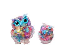 Colorful Crystal Owl Figurine Ornament Owl Gifts for Women Carved Resin Gem Stones Healing Crystals Cute Owl Animal Home Office Desk Decor for Living Room