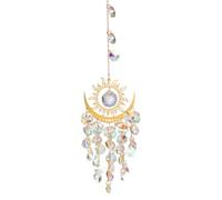 Colorful Crystal Rhinestones Suncatcher Window Hang Pendant,Moon Crystal Dream Catcher,fit for Garden Christmas Tree Wedding Party Patio Backyard Car Home Indoor Outdoor Decoration (Mixed color)