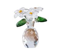 Colorful Crystal Rose Figurine Ornament Spring Bouquet Glass Crystal Flowers Ornament Romantics Wife Girlfriend Glass Flower Bouquet with Vase