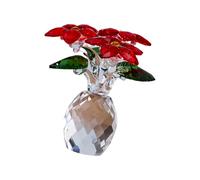 Colorful Crystal Rose Figurine Ornament Spring Bouquet Glass Crystal Flowers Ornament Romantics Wife Girlfriend Glass Flower Bouquet with Vase