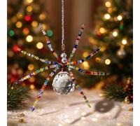 Colorful Crystal Spider Suncatcher, Hanging Beaded Spider Decor | Faceted Crystal Prism, Rainbow Window Charm, Window and Garden Hanging Decoration, Perfect Festival Holiday Gift