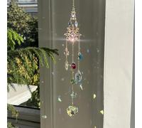 Colorful Crystal Suncatcher,Crystal Dream Catcher with Chain Pendant Ornaments Hanging Crystals Prism Rainbow Maker fit for Windows Indoor Outdoor Car Garden Decor Wedding Party (Sun A)