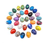 Colorful Crystals Eggs 30pcs Easter Eggs Small Natural Polished Stone Egg for DIY Spring Displays and Easter Gift, Random Color, 2.1 * 1cm